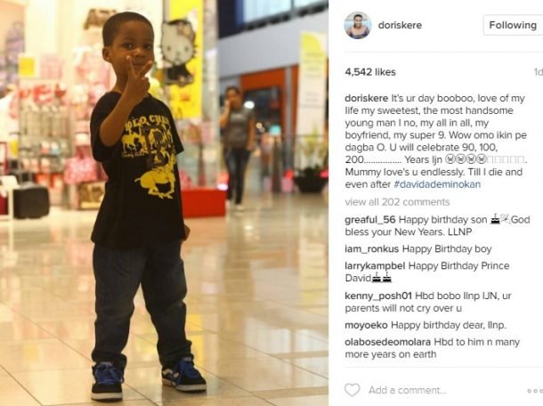 Doris' Simeon's post on David's birthday