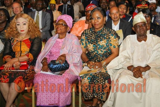 L-R Gladys Ndubuisi-Kanu, guests and military governor Raji Rasaki