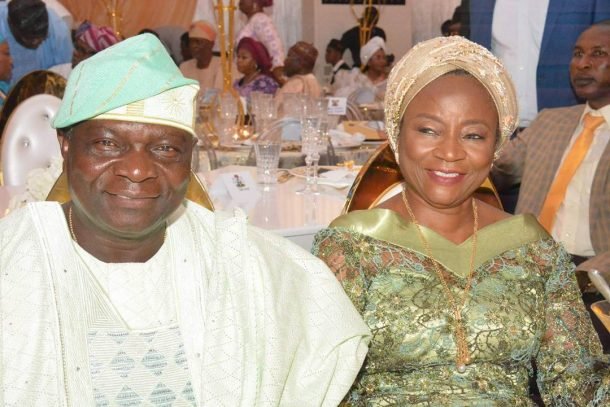 Military governor in Lagos State, Olagunsoye Oyinlola...and wife