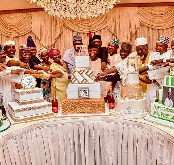 Buhari Celebrates 75th Birthday With Osinbajo, Saraki, Dogara, Tinubu, Govs, Others