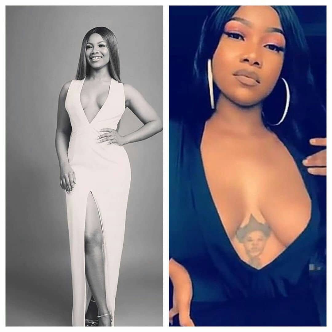 Tacha Removes Davido’s Head From Her Breasts