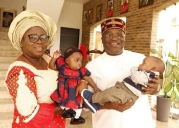Gov Ikpeazu, Wife Dedicate Twins (Photos)