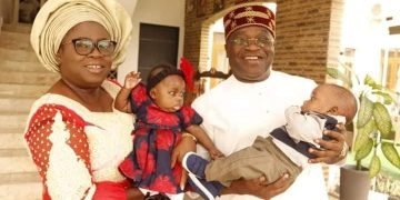 Gov Ikpeazu, Wife Dedicate Twins (Photos)