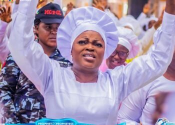 Funke Akindele Attends Celestial Church…Urges Clerics To Pray For Her (Video/Photos)