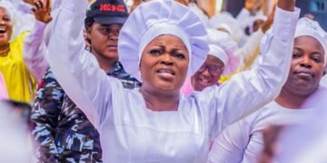 Funke Akindele Attends Celestial Church…Urges Clerics To Pray For Her (Video/Photos)