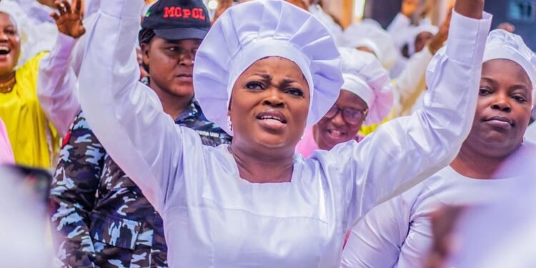 Funke Akindele Attends Celestial Church…Urges Clerics To Pray For Her (Video/Photos)