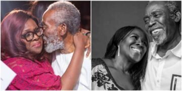 Joke Silva Guides Olu Jacobs At His Birthday Party In Touching Video