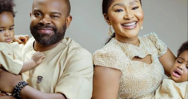 Gabriel Afolayan Flaunts Wife, Lovely Twins