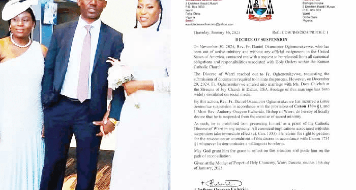 Suspended Warri Priest, Rev. Fr. Daniel Okanatotor Oghenerukevwe, Marries In Dallas Amid Mental Health Struggles And Loneliness