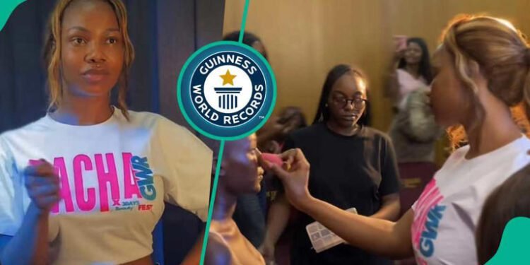 BBNaija Star Tacha Embarks On 24-hour GWR Beauty Marathon In Lagos