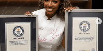 Hilda Baci Receives Second Guinness Plaque For Record-Breaking Jollof Rice Cookout