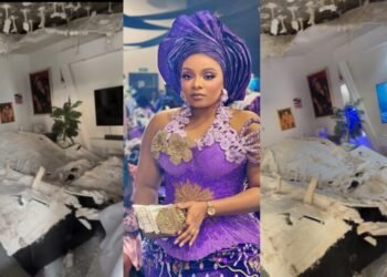 BBNaija Star Queen Mercy Escapes Danger After Living Room Ceiling Collapses