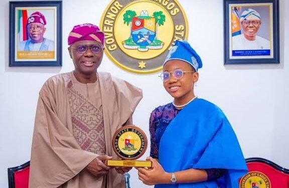 Sanwo-Olu Welcomes Spelling Bee Champion as Lagos One-Day Governor