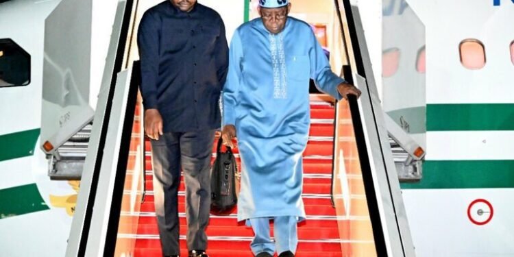 Tinubu Returns To Lagos After Visits To France, Kenya, Rwanda