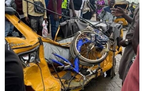 10 Injured As Speeding Car Collides With Tricycles In Lagos