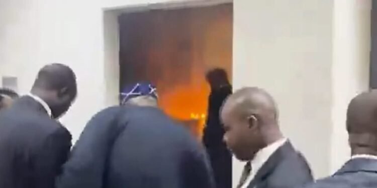 Panic At National Assembly As Fire Breaks Out In Senate Wing