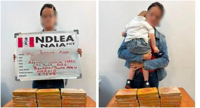 NDLEA Arrests South African Woman With 5.75kg Heroin At Abuja Airport