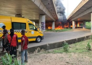 Tanker Catches Fire Under Otedola Bridge
